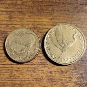 Austrailian Gold-Toned One and Two Dollar Coins